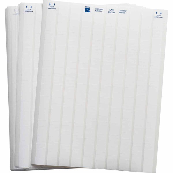 LaserTab Polyester Lbls 0.2 in H x 0.65 in W White 21/PK